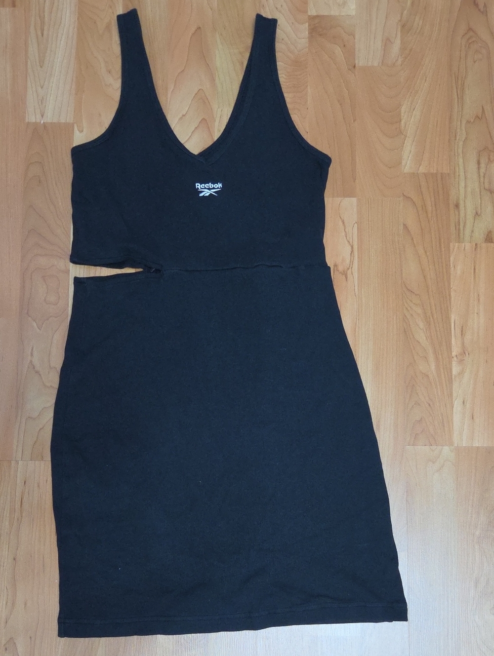 Reebok Black V-Neck Cutout Mini Dress
